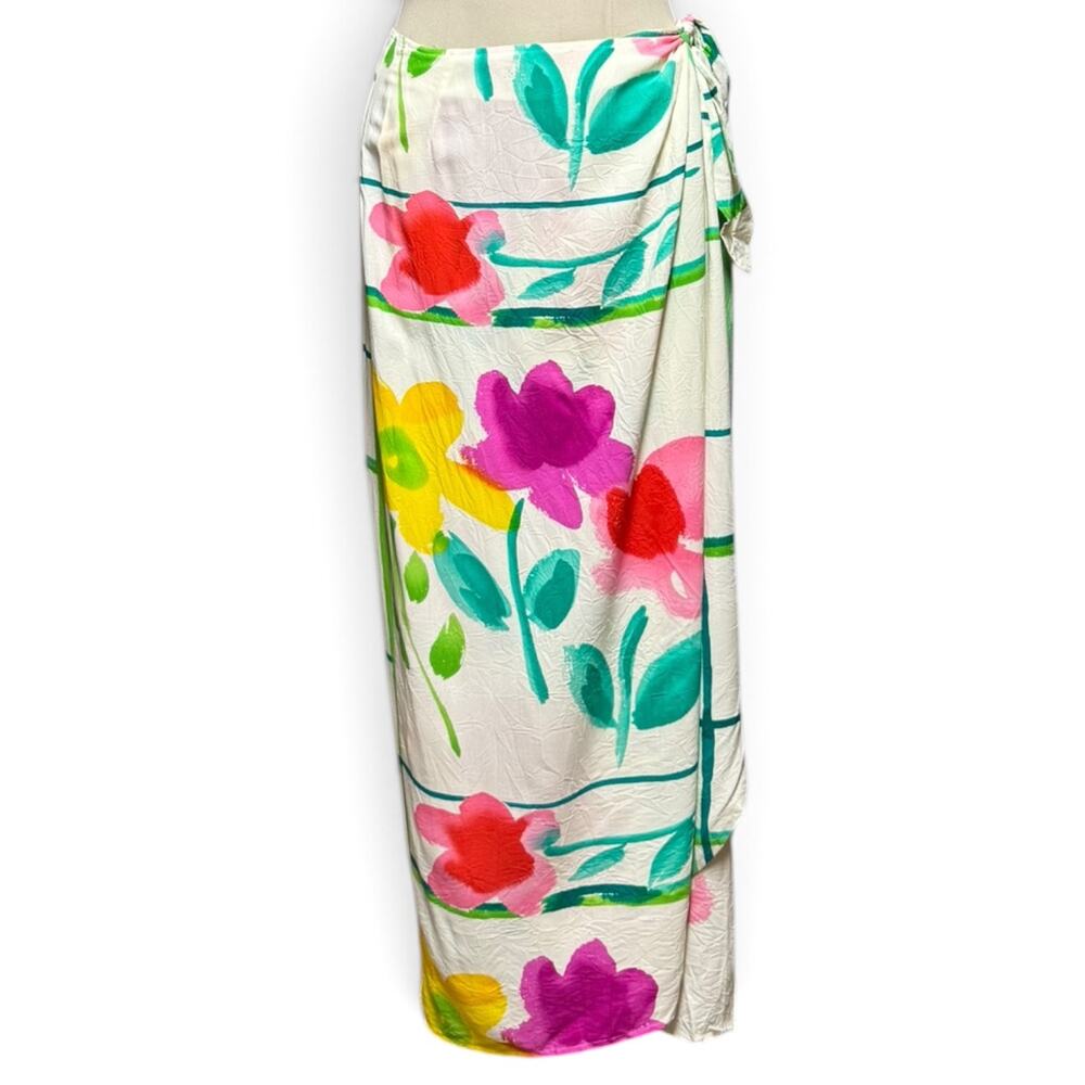 Jams World Vintage Wrap Skirt W812-FLBO Flower Box Colorful Floral Large